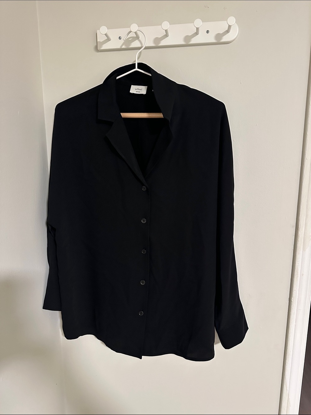 Wilfred Black Long-Sleeve Button Down Shirt